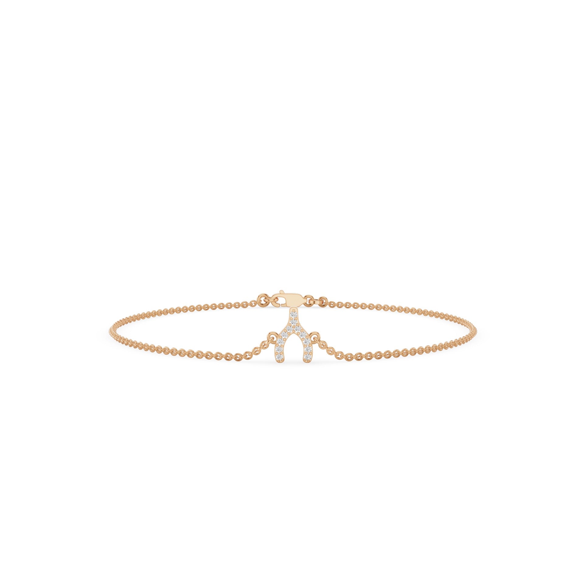 Dainty Diamond Pavé Wishbone Bracelet