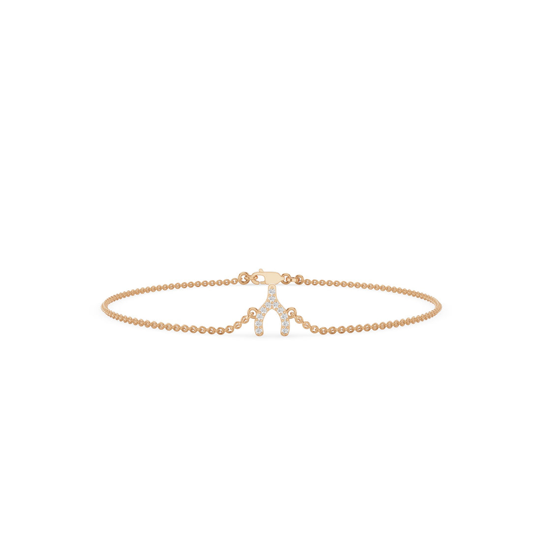 Dainty Diamond Pavé Wishbone Bracelet