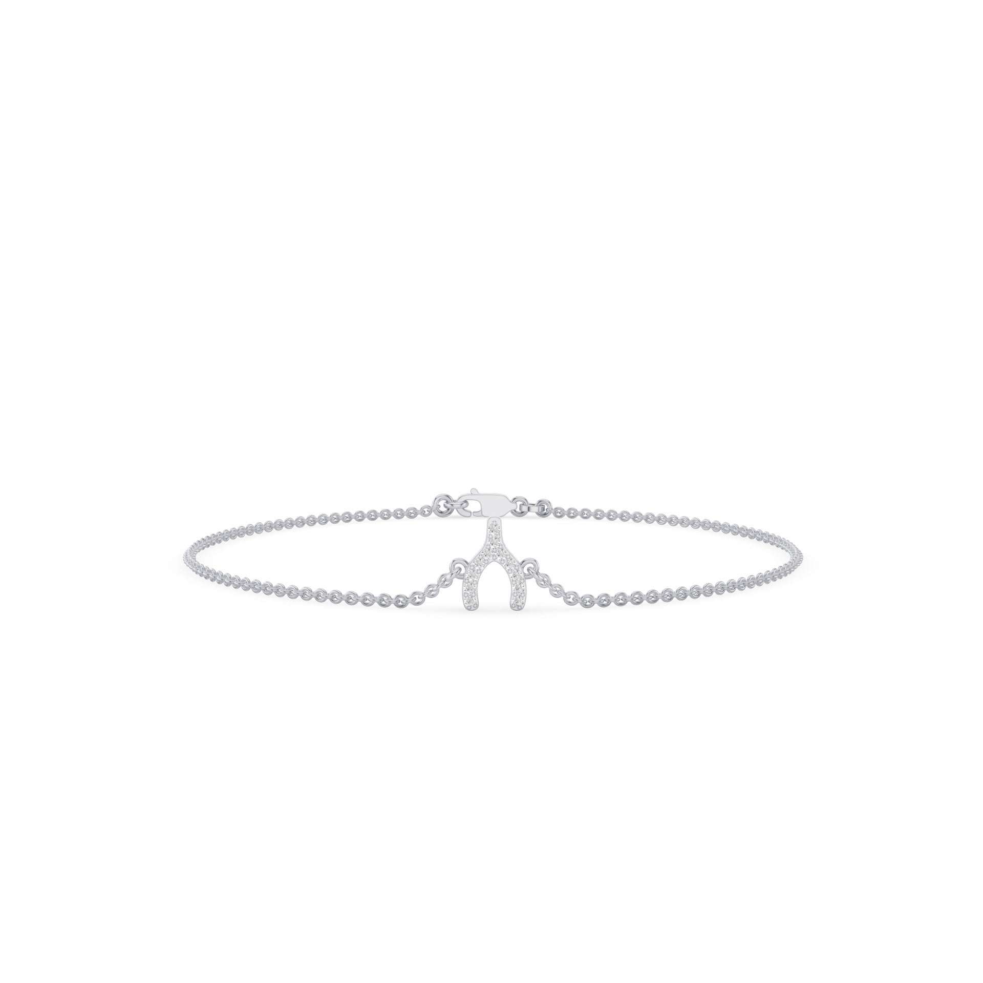 Dainty Diamond Pavé Wishbone Bracelet