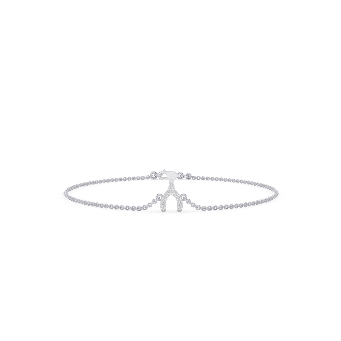 Dainty Diamond Pavé Wishbone Bracelet