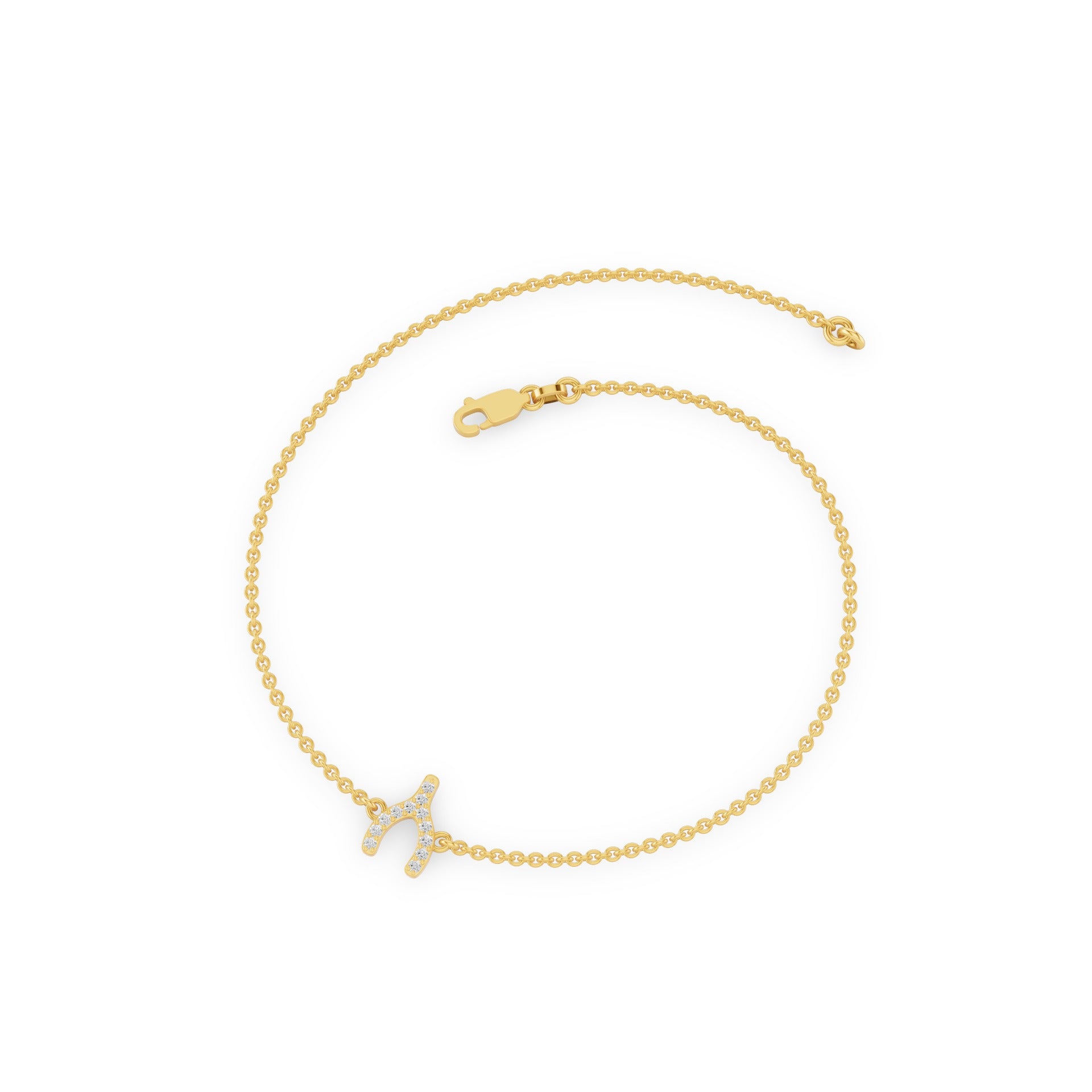 Dainty Diamond Pavé Wishbone Bracelet