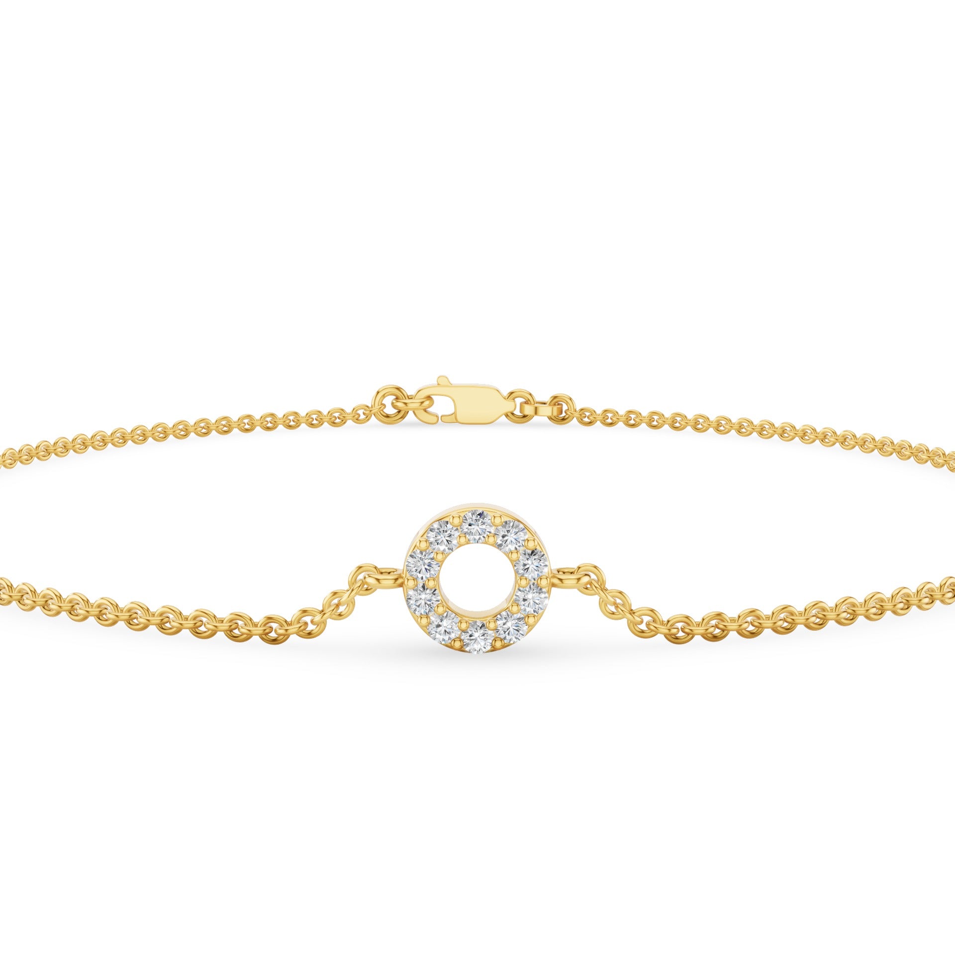 Dainty Diamond Round Disc Bracelet