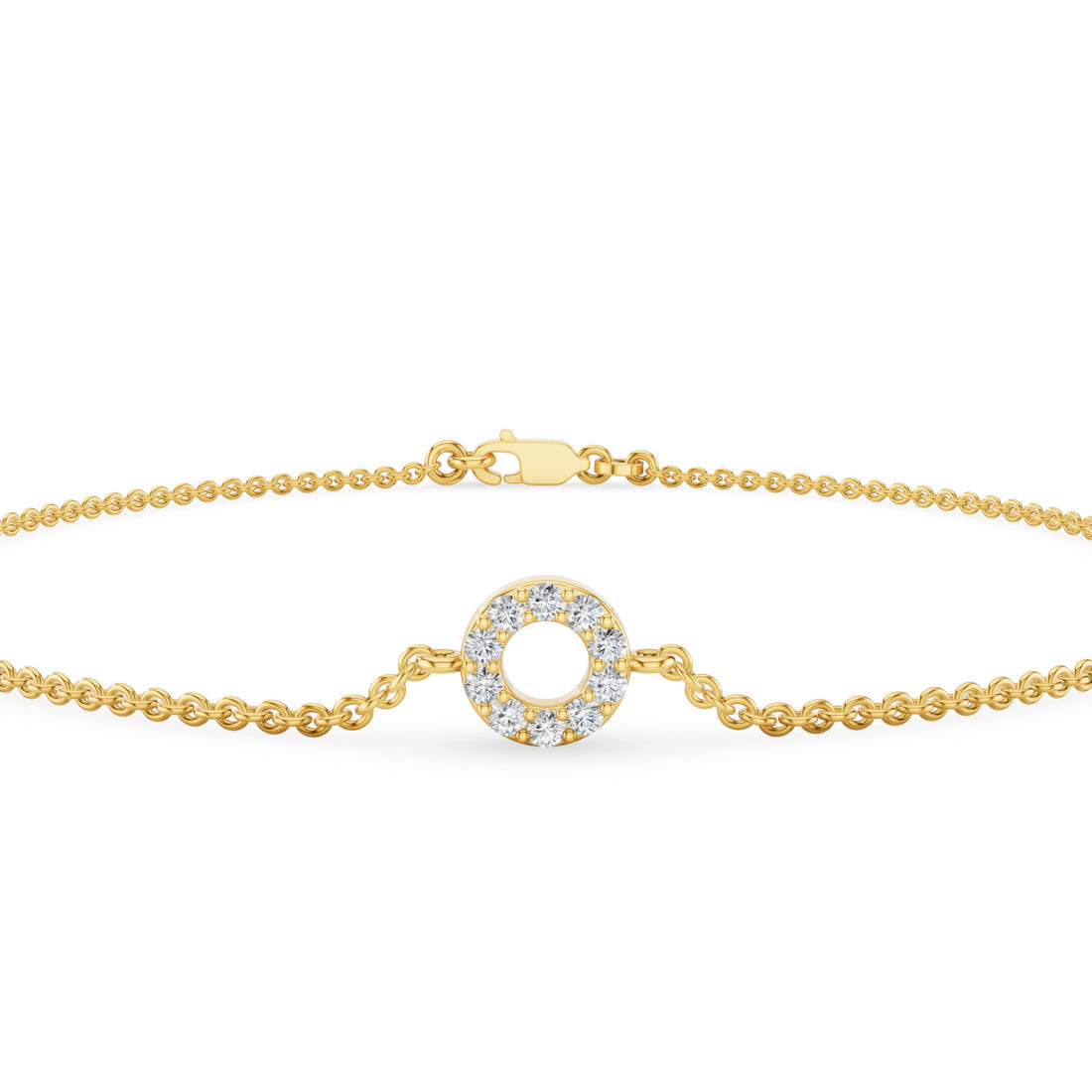 Dainty Diamond Round Disc Bracelet