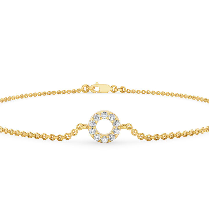 Dainty Diamond Round Disc Bracelet