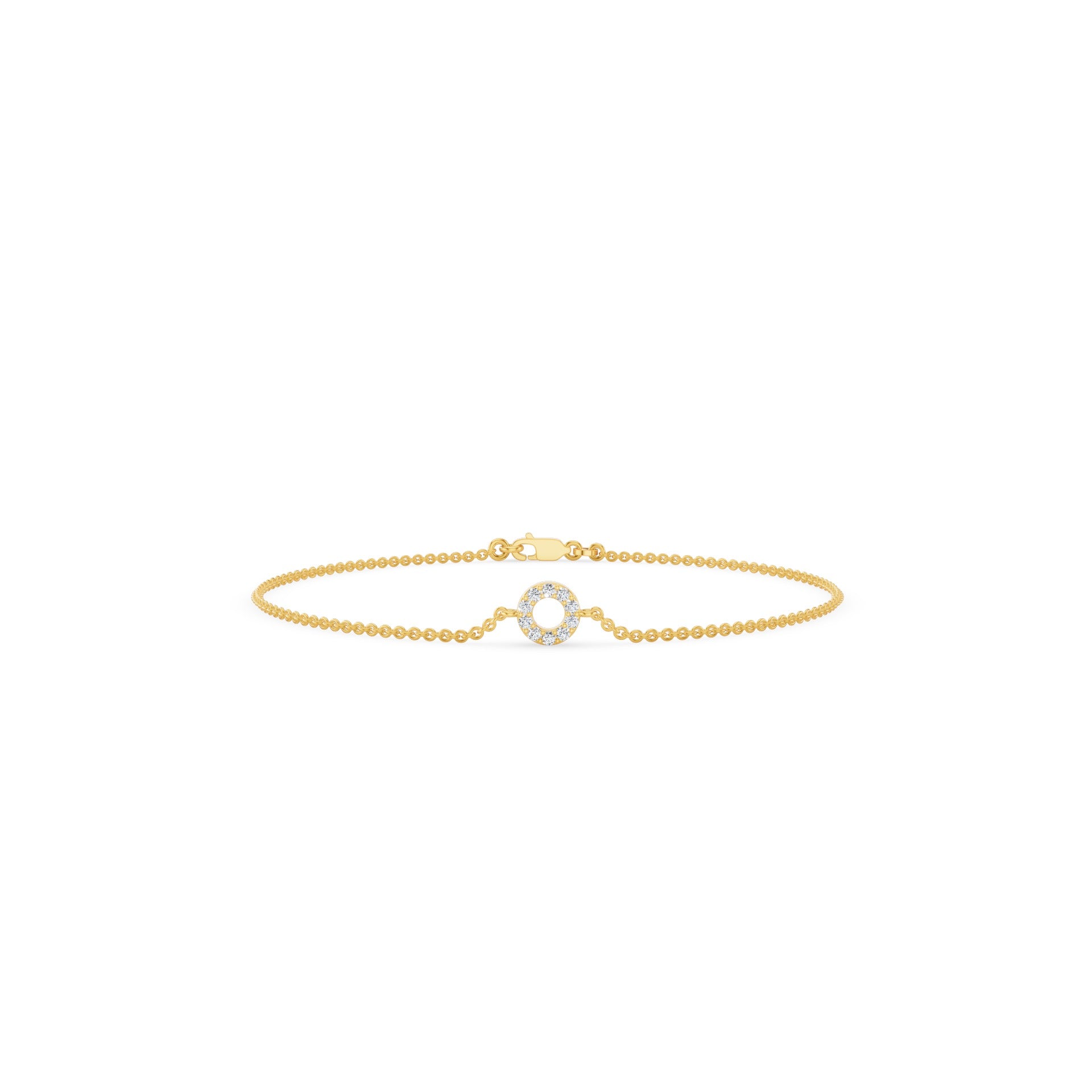 Dainty Diamond Round Disc Bracelet