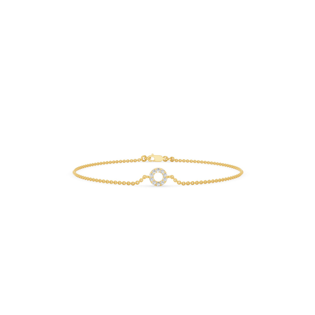 Dainty Diamond Round Disc Bracelet