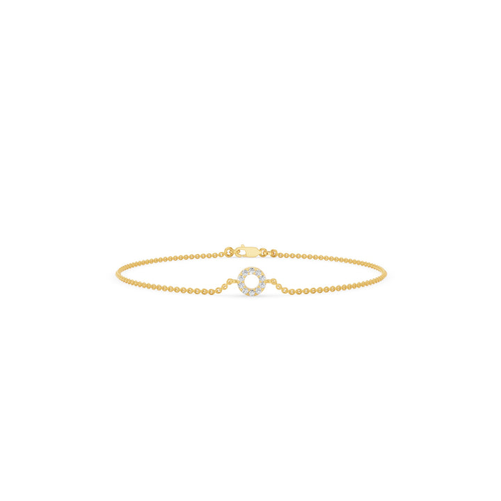 Dainty Diamond Round Disc Bracelet