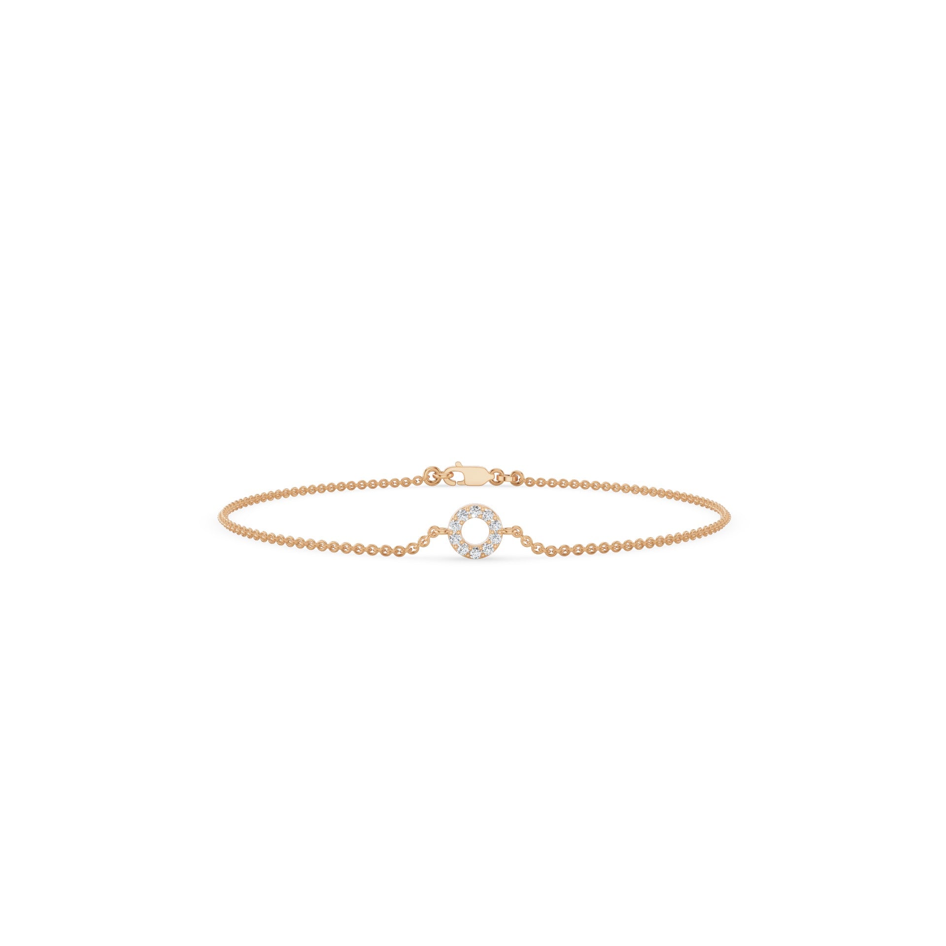 Dainty Diamond Round Disc Bracelet
