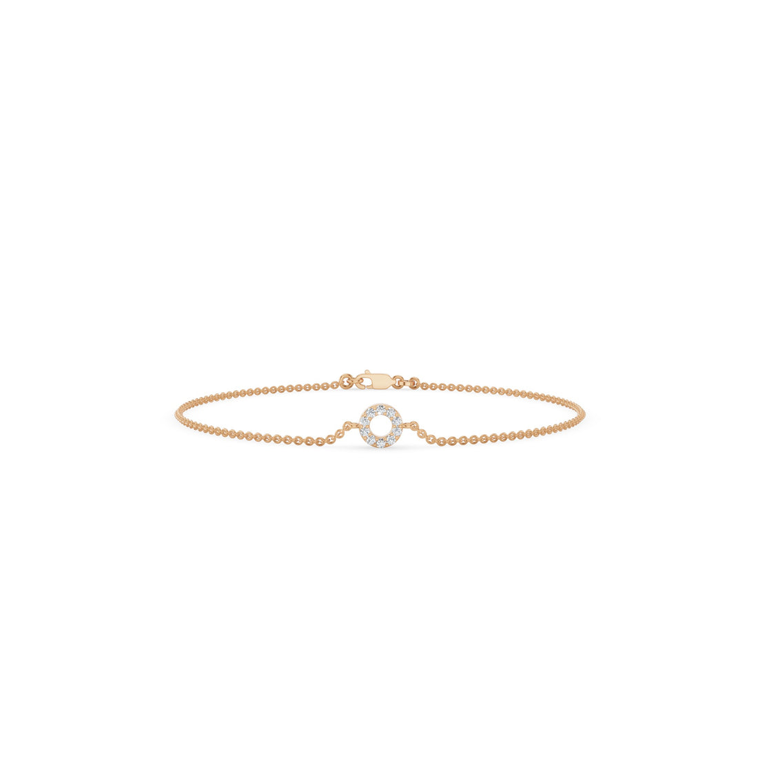 Dainty Diamond Round Disc Bracelet