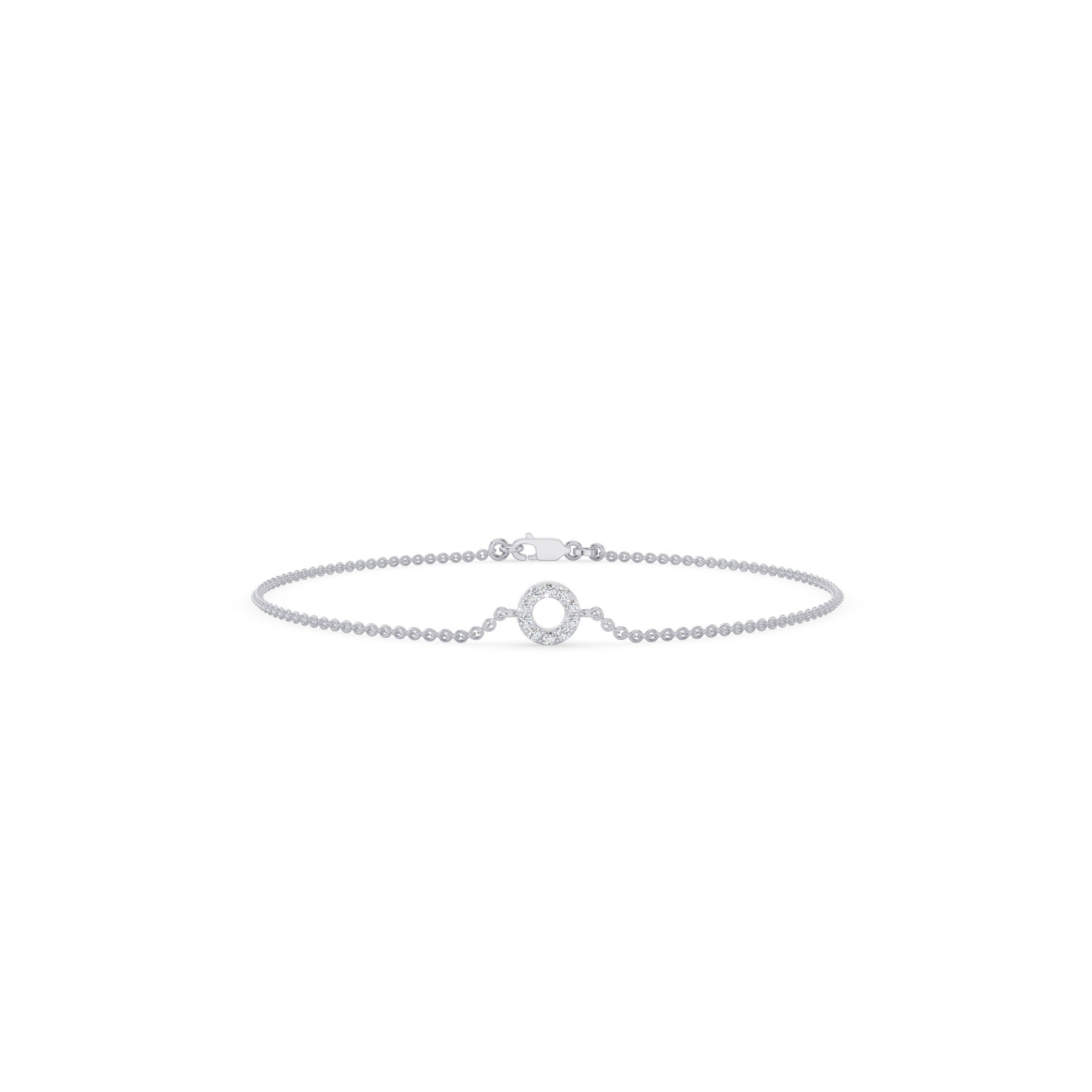 Dainty Diamond Round Disc Bracelet