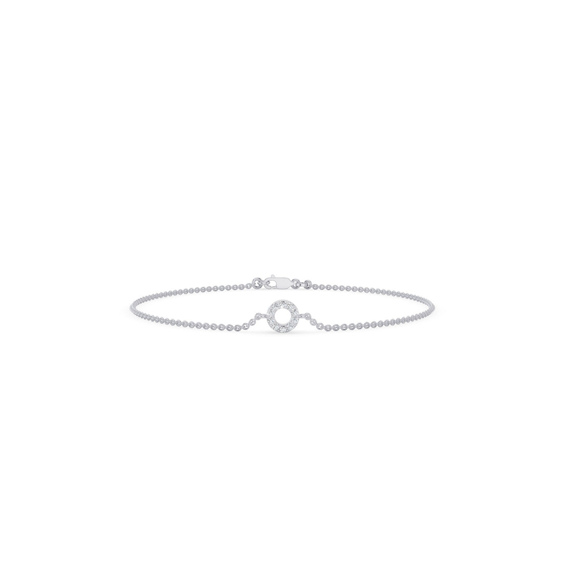 Dainty Diamond Round Disc Bracelet