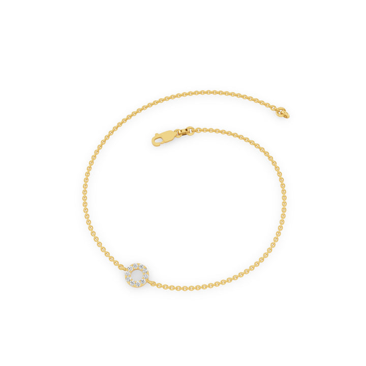 Dainty Diamond Round Disc Bracelet