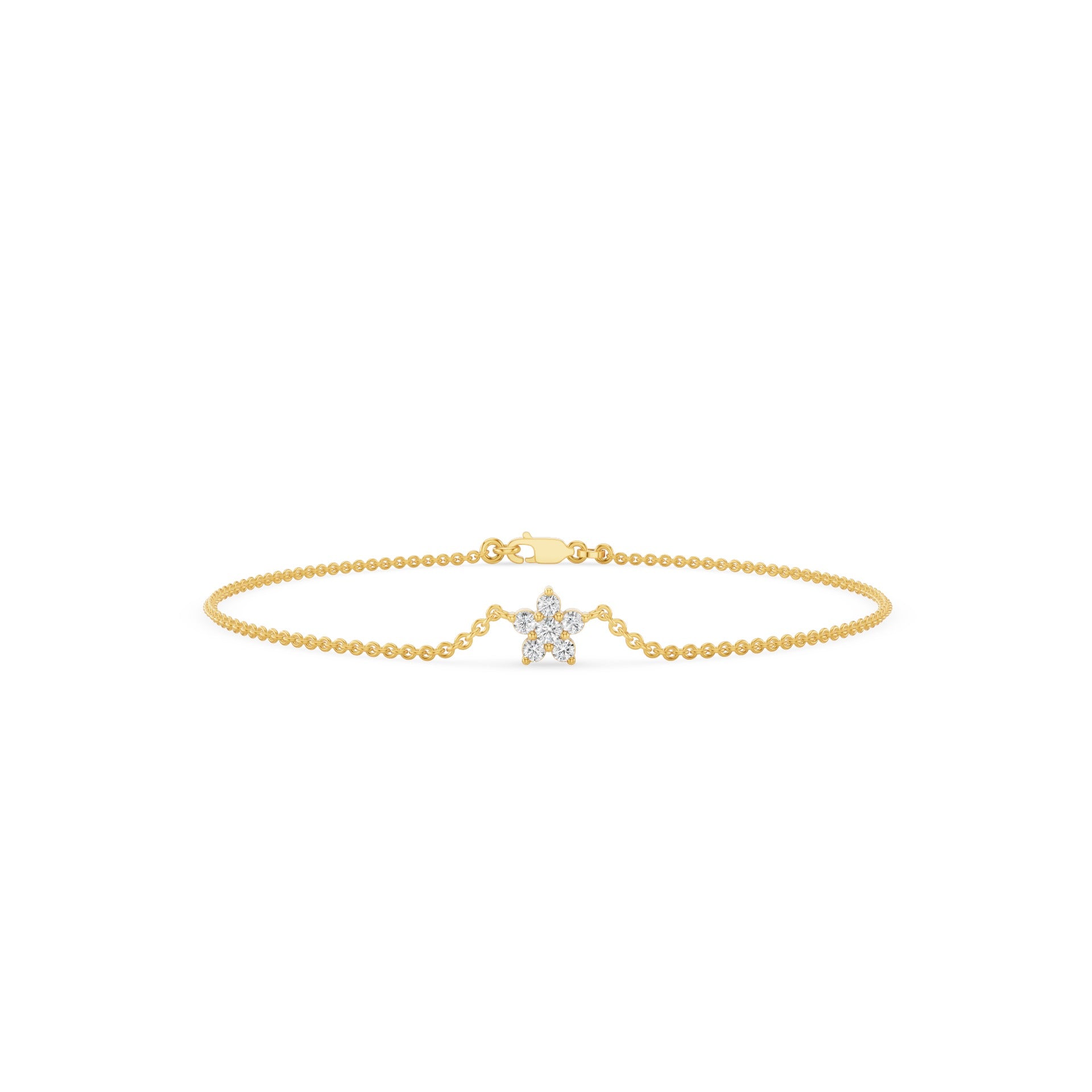 Dainty Flower Charm Diamond Bracelet