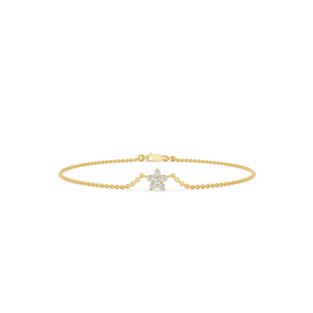 Dainty Flower Charm Diamond Bracelet