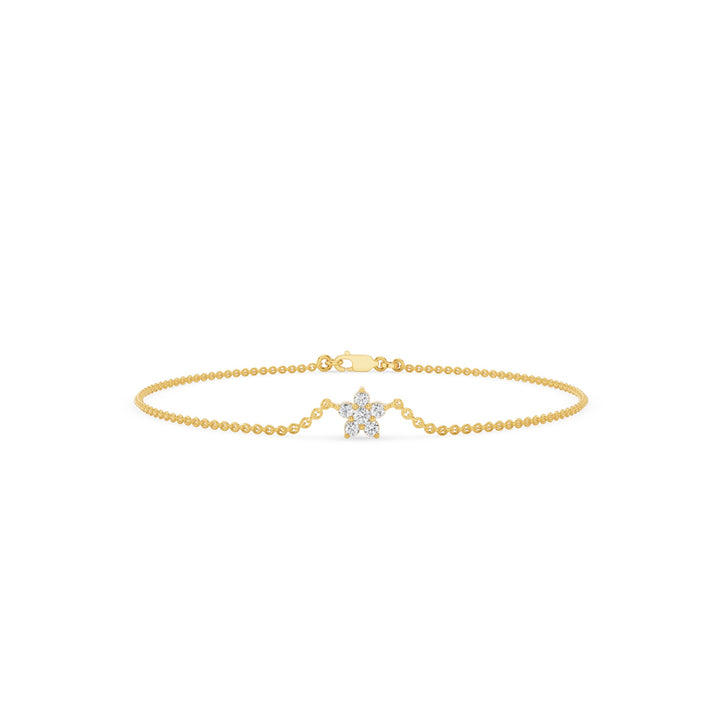 Dainty Flower Charm Diamond Bracelet