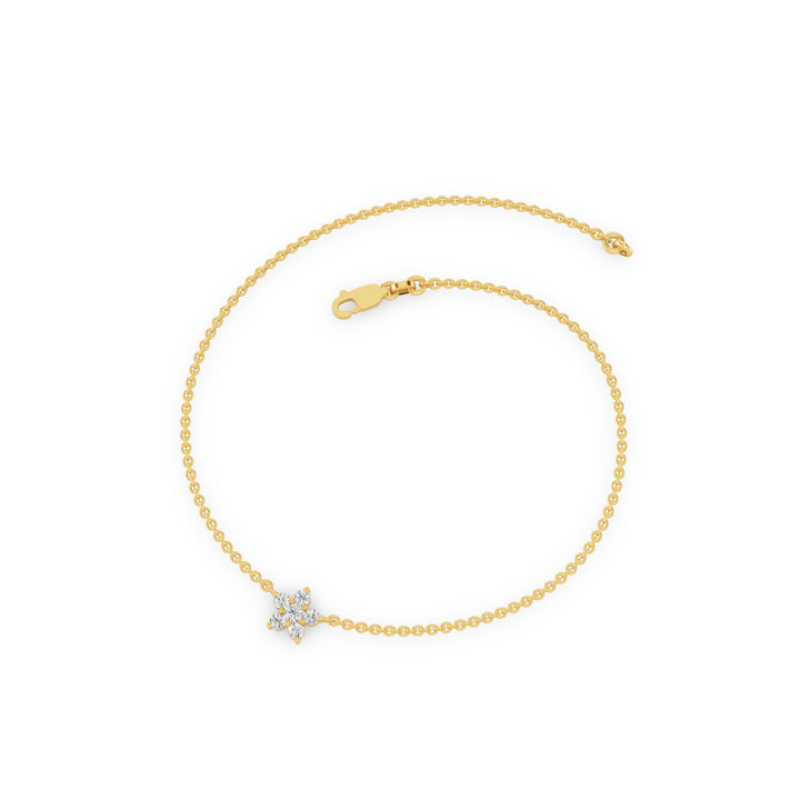 Dainty Flower Charm Diamond Bracelet