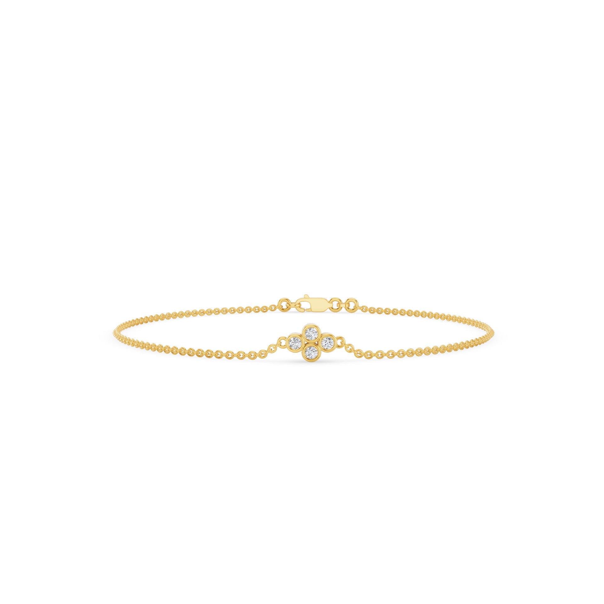 Dainty Four Diamond Bezel Set Bracelet