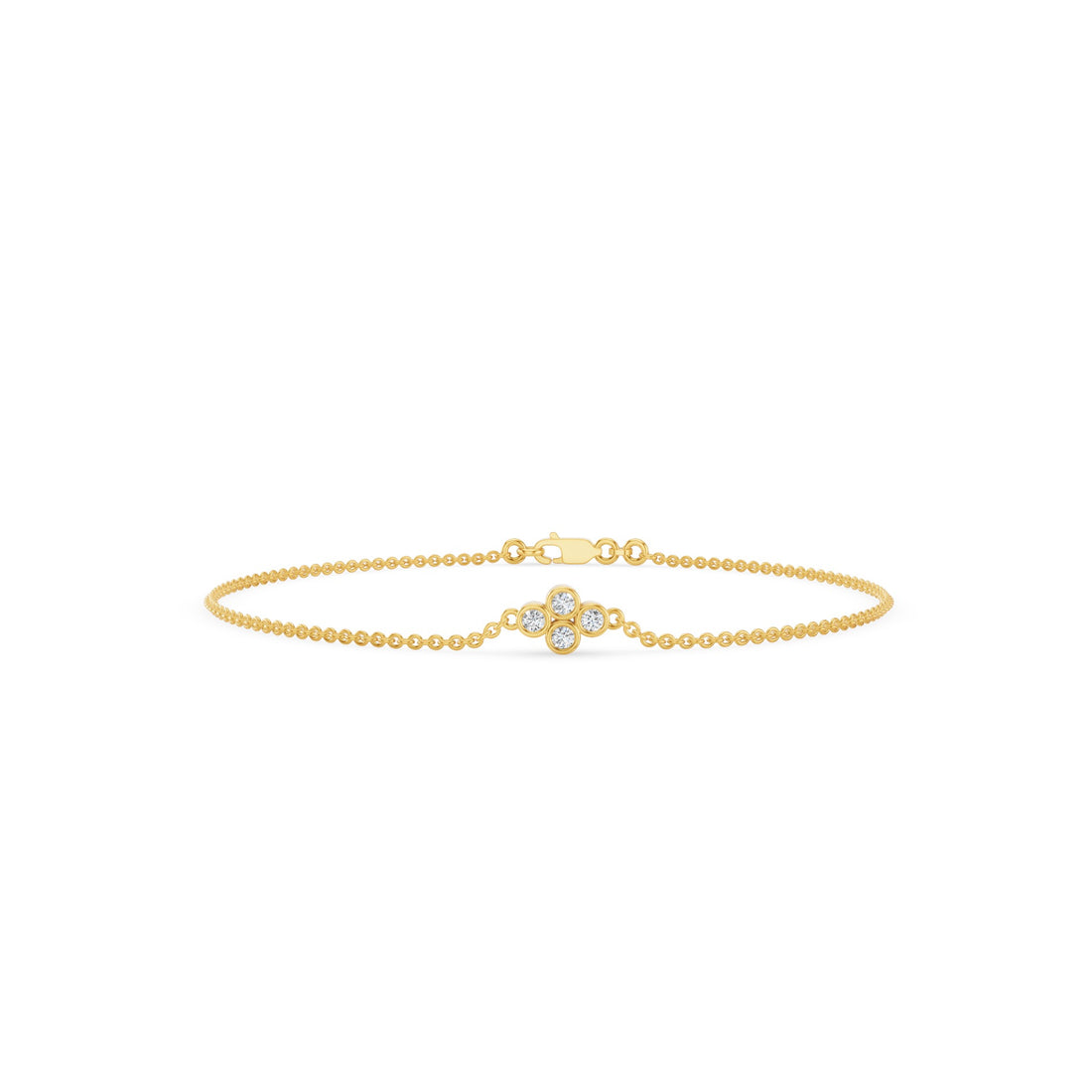Dainty Four Diamond Bezel Set Bracelet