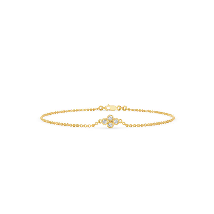 Dainty Four Diamond Bezel Set Bracelet