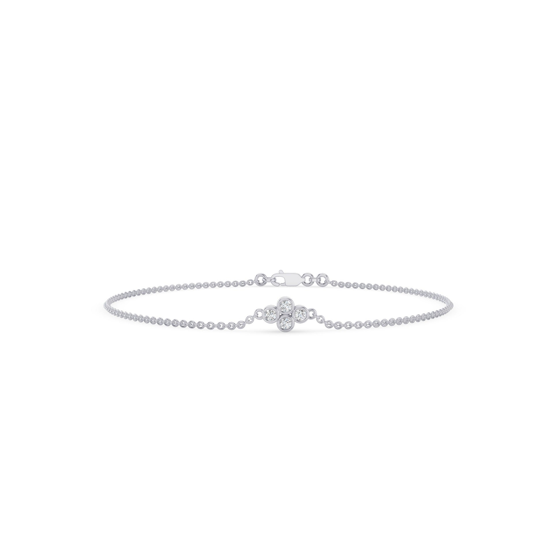 Dainty Four Diamond Bezel Set Bracelet