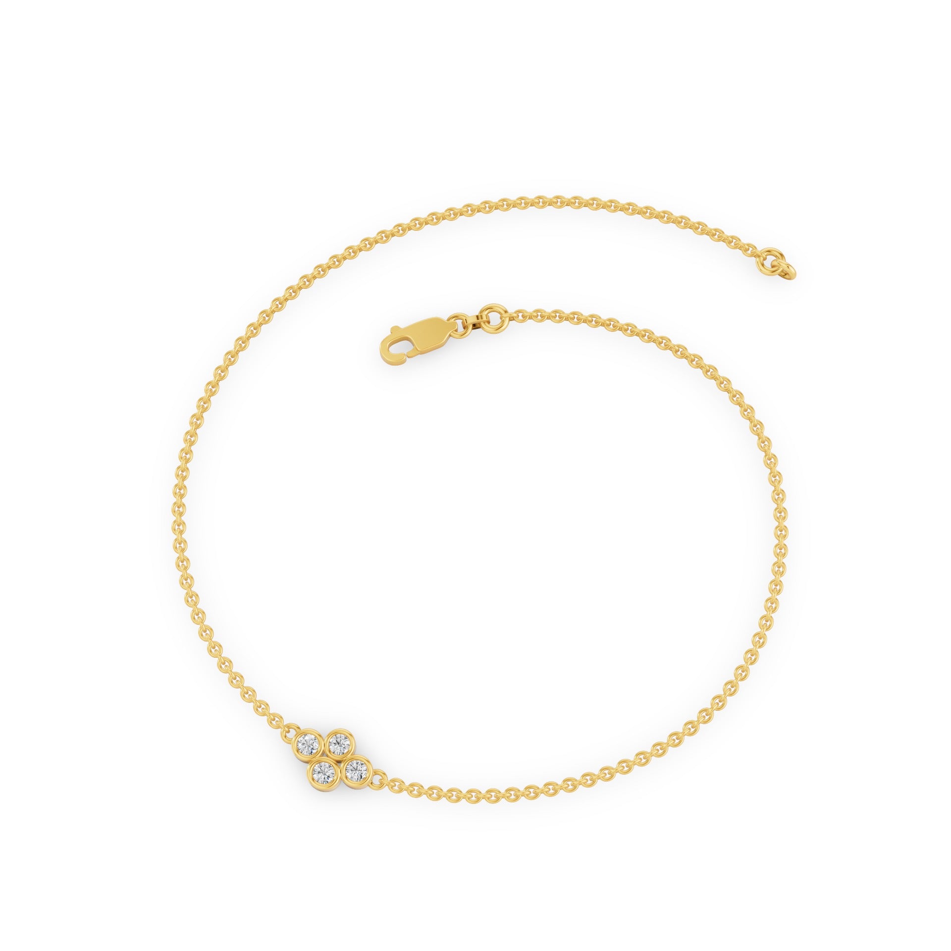 Dainty Four Diamond Bezel Set Bracelet