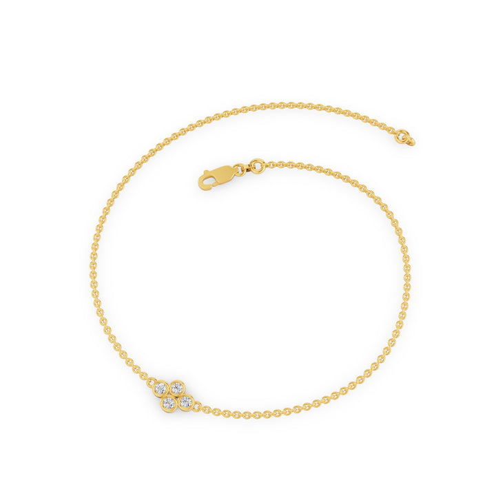 Dainty Four Diamond Bezel Set Bracelet
