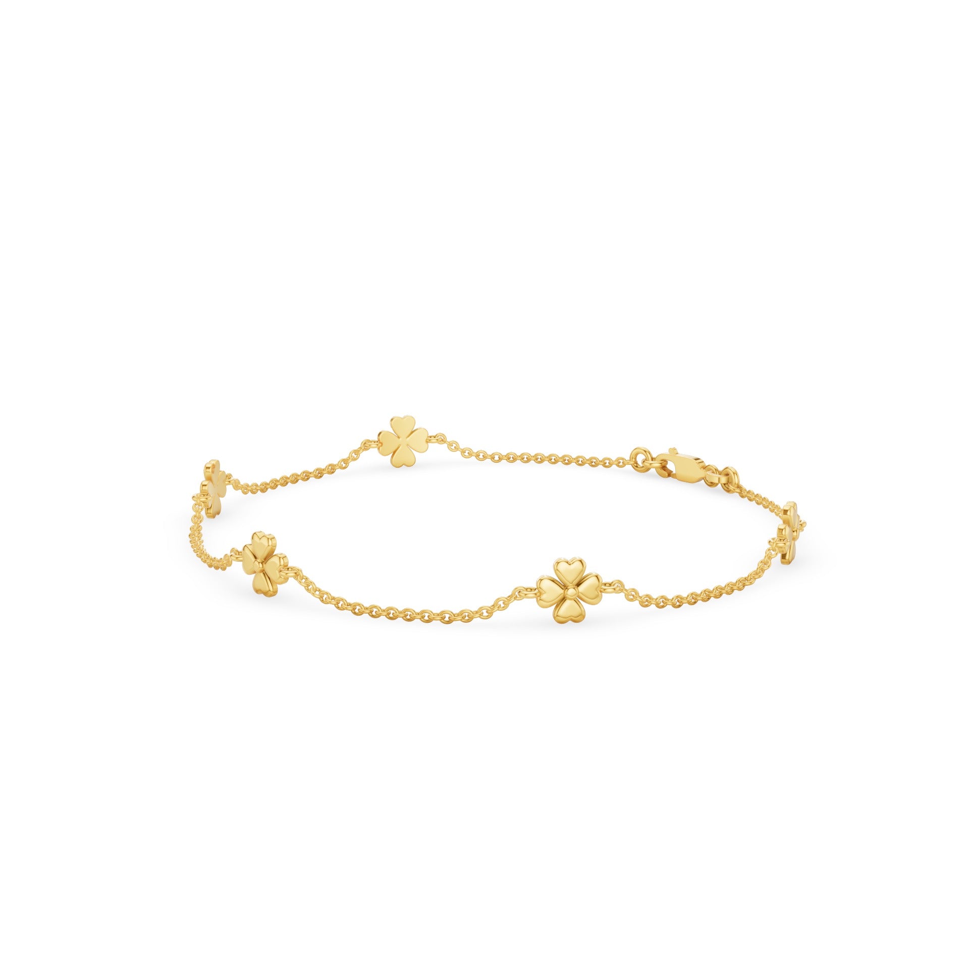Dainty Gold Clover Bracelet