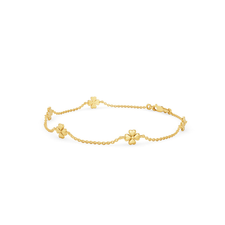 Dainty Gold Clover Bracelet