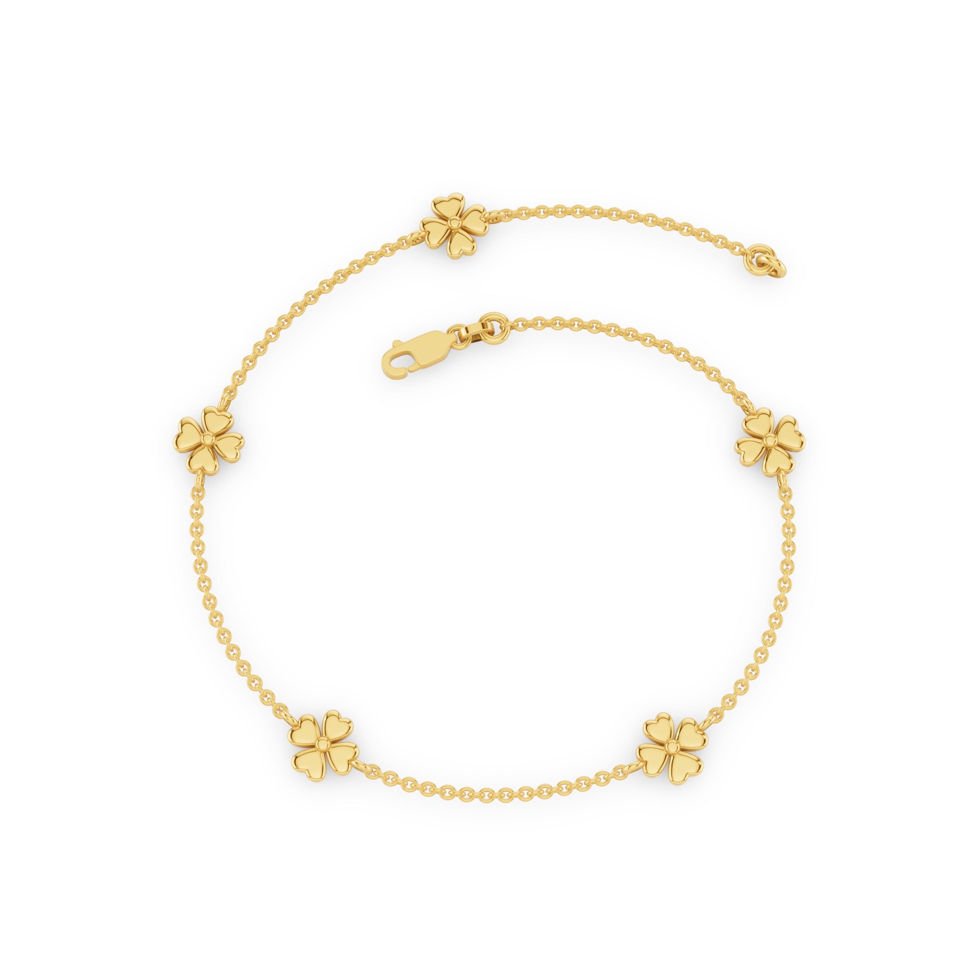 Dainty Gold Clover Bracelet