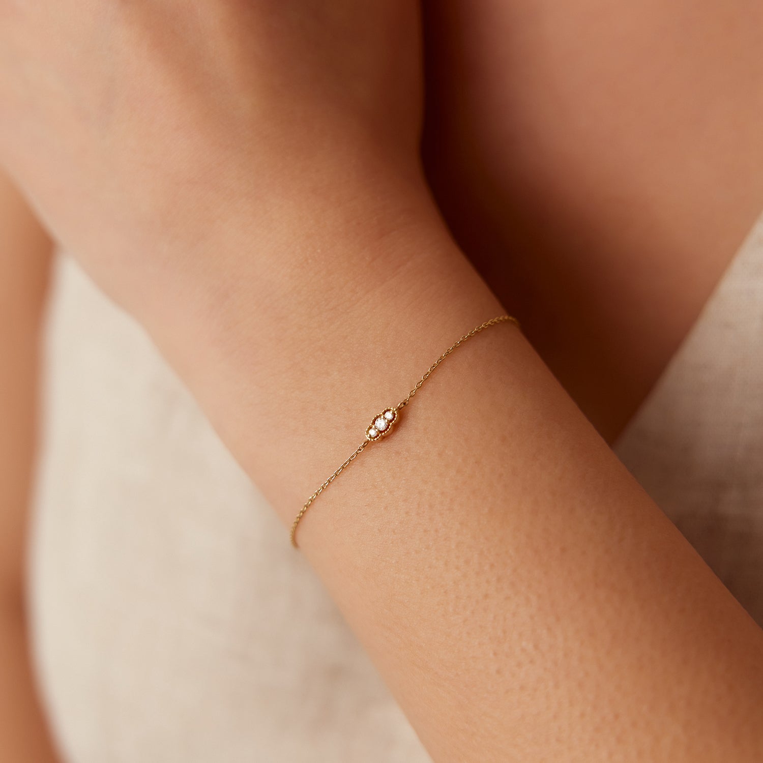 Dainty Art Deco Diamond Bracelet