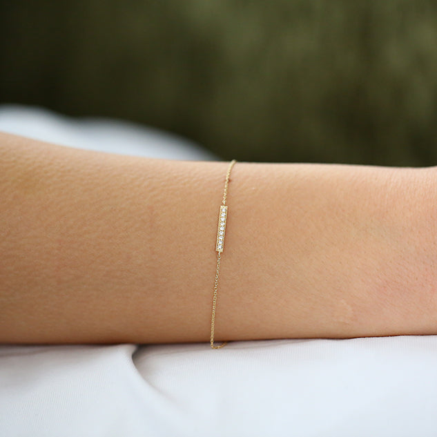 Dainty Diamond Bar Bracelet