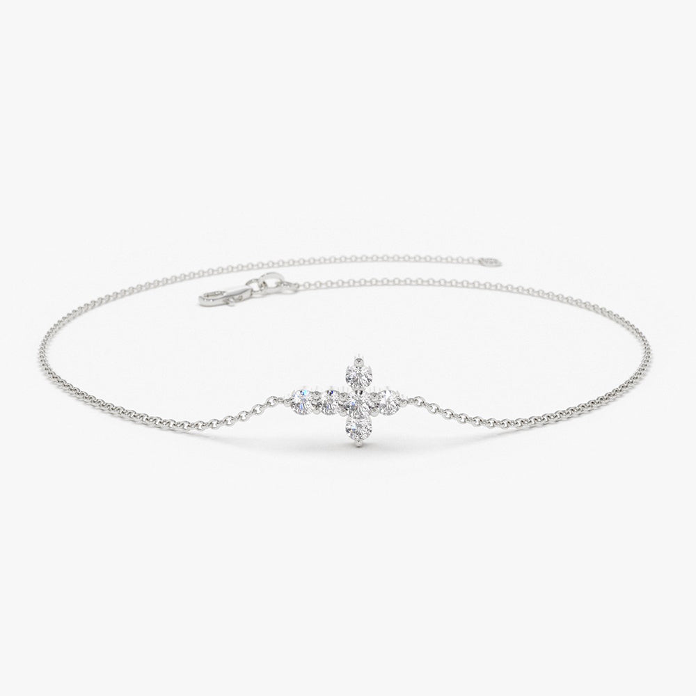 Dainty Diamond Cross Bracelet