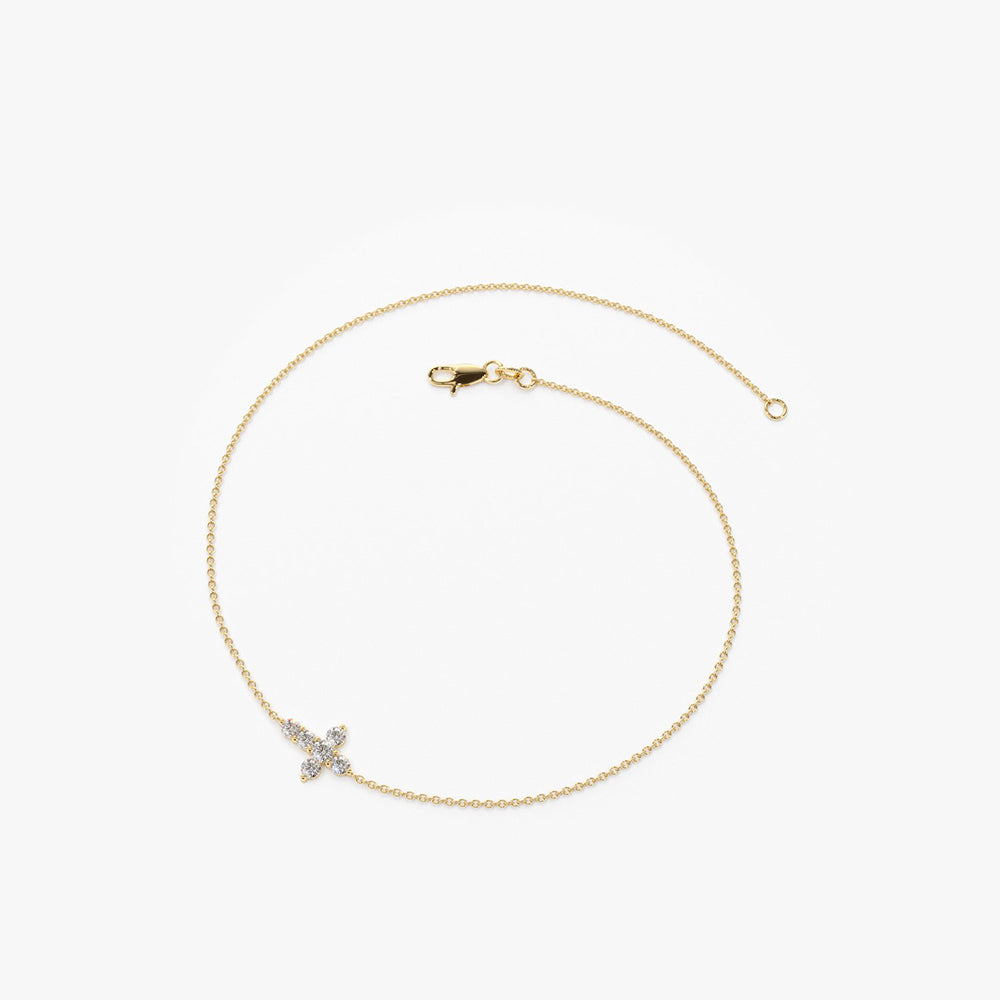 Dainty Diamond Cross Bracelet