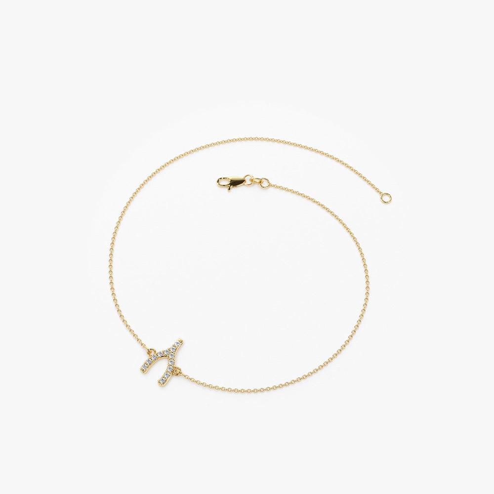 Dainty Diamond Pavé Wishbone Bracelet