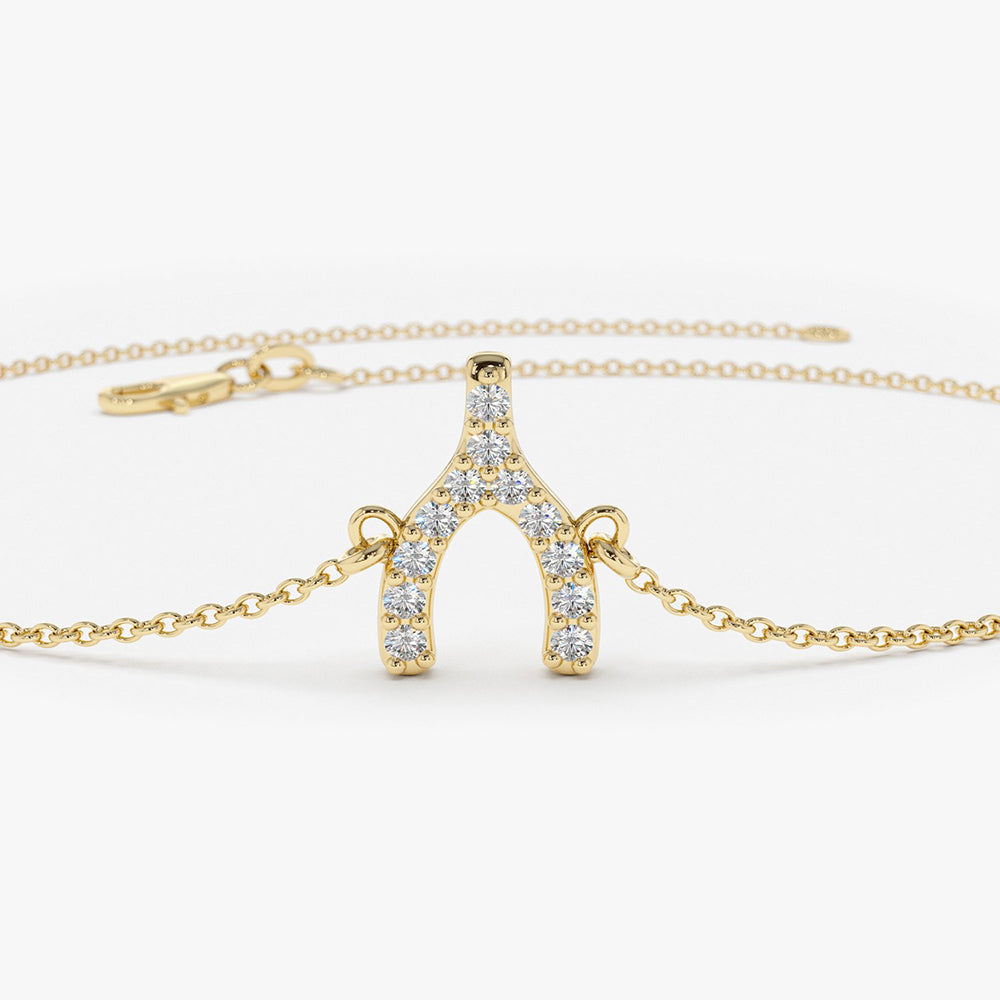 Dainty Diamond Pavé Wishbone Bracelet