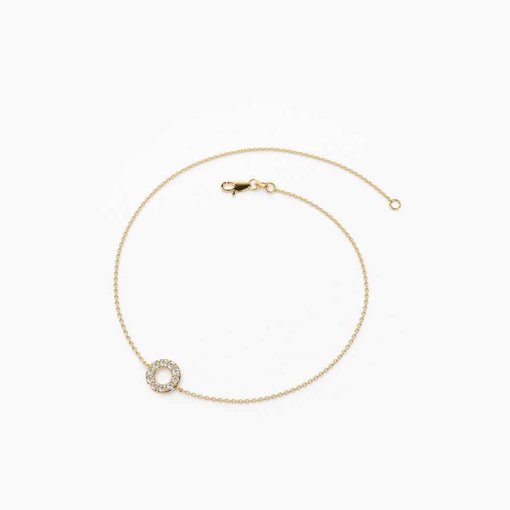 Dainty Diamond Round Disc Bracelet