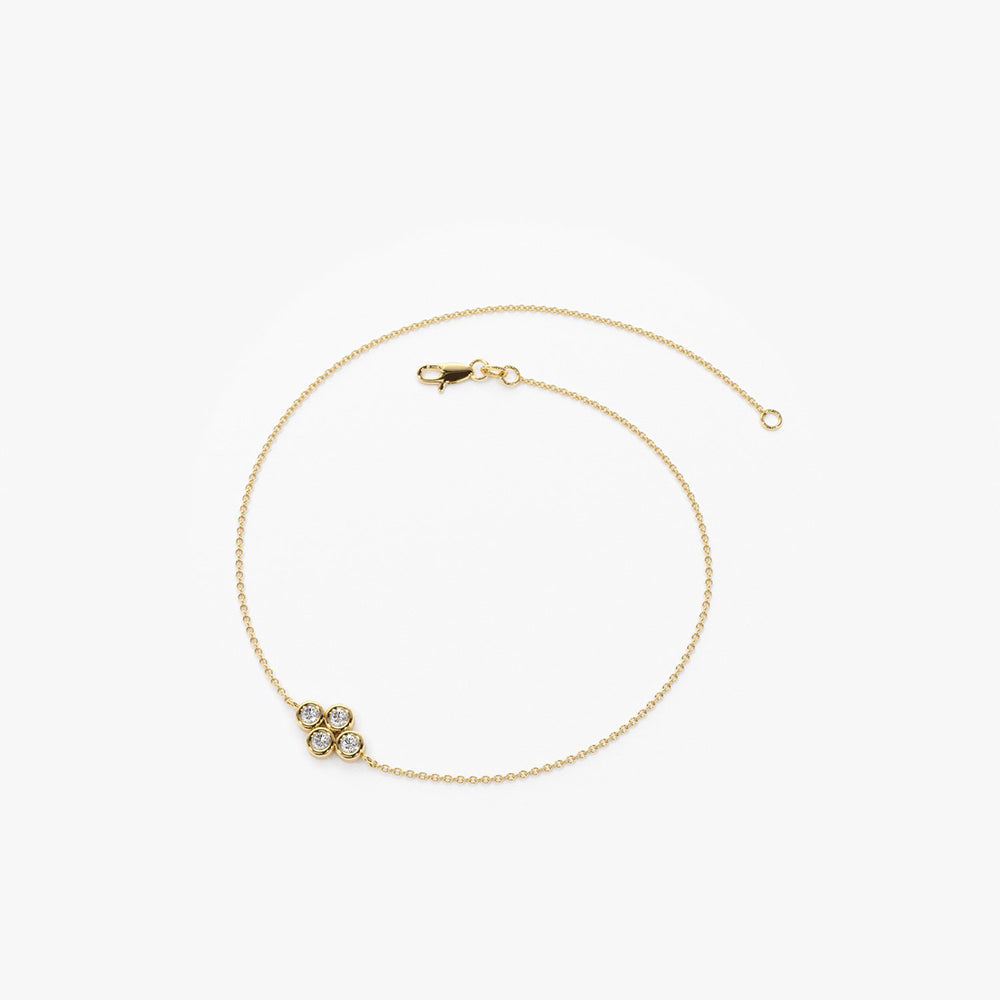 Dainty Four Diamond Bezel Set Bracelet