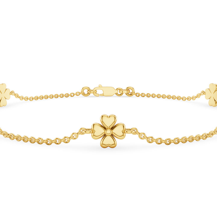 Dainty Gold Clover Bracelet