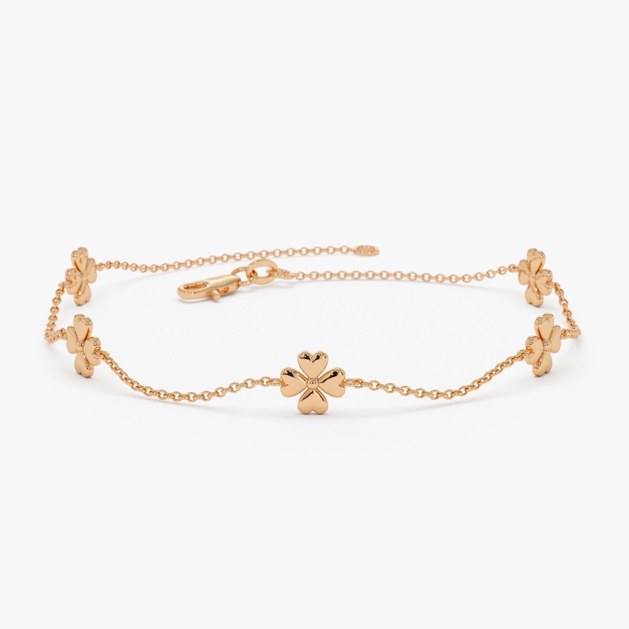 Dainty Gold Clover Bracelet