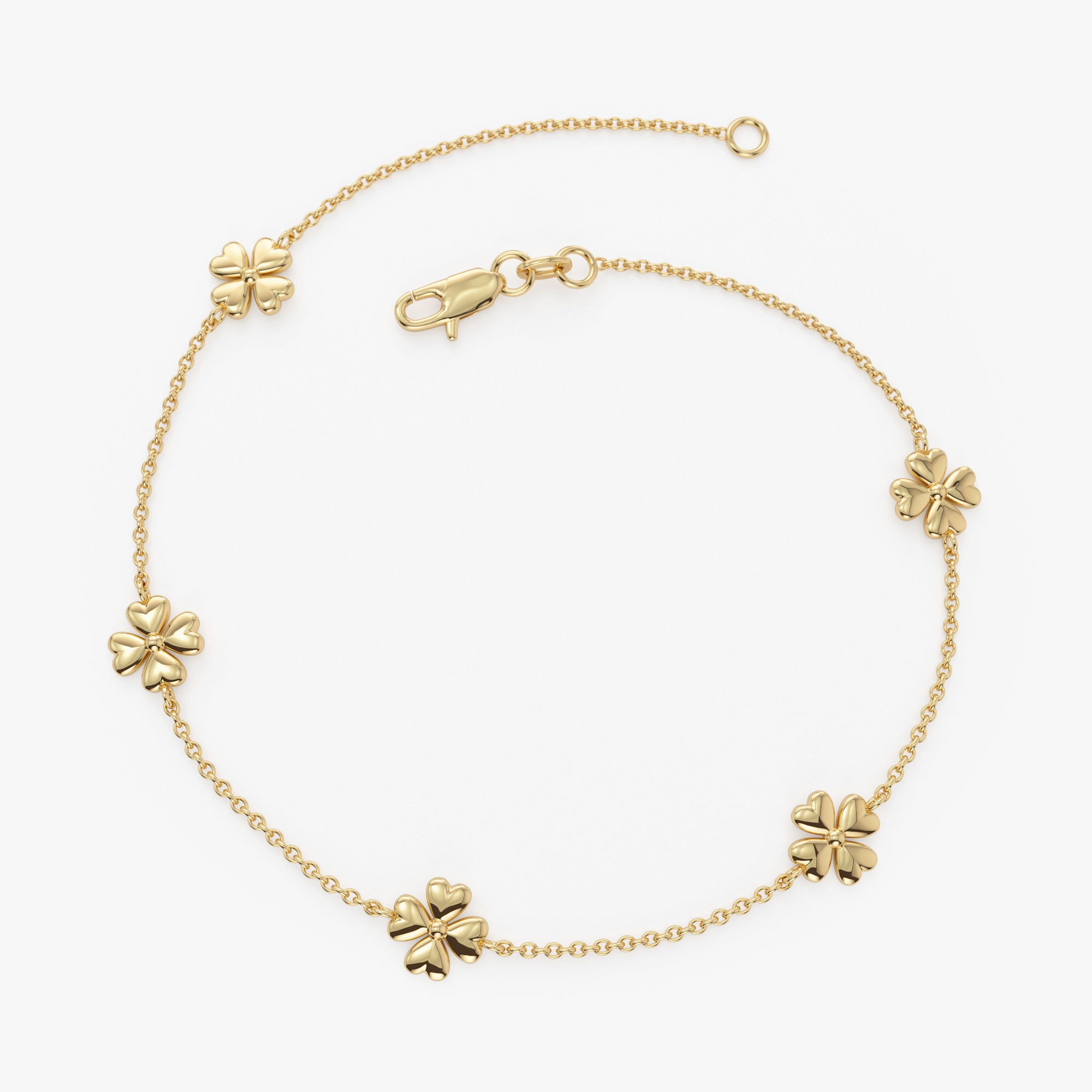 Dainty Gold Clover Bracelet