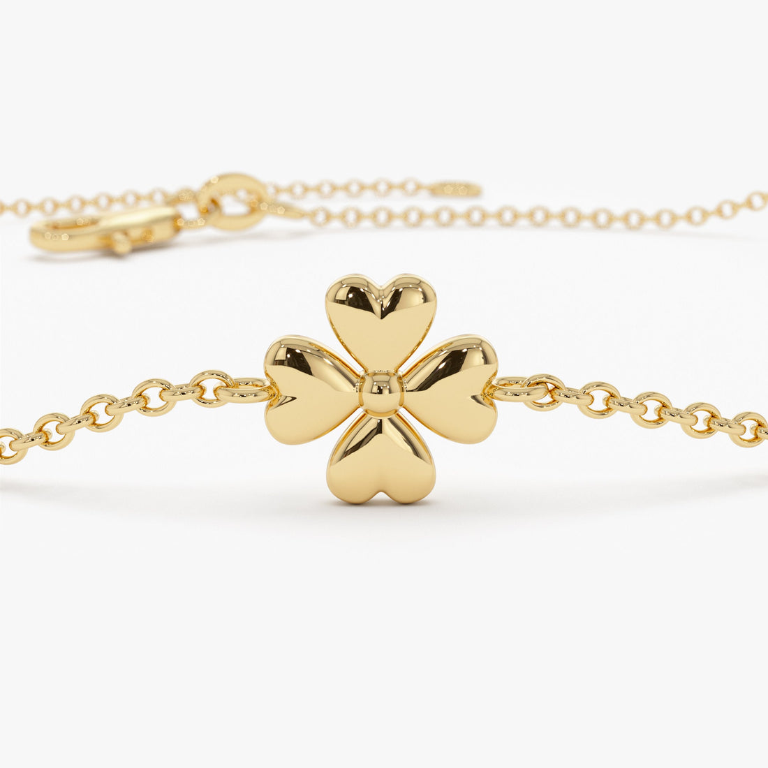 Dainty Gold Clover Bracelet