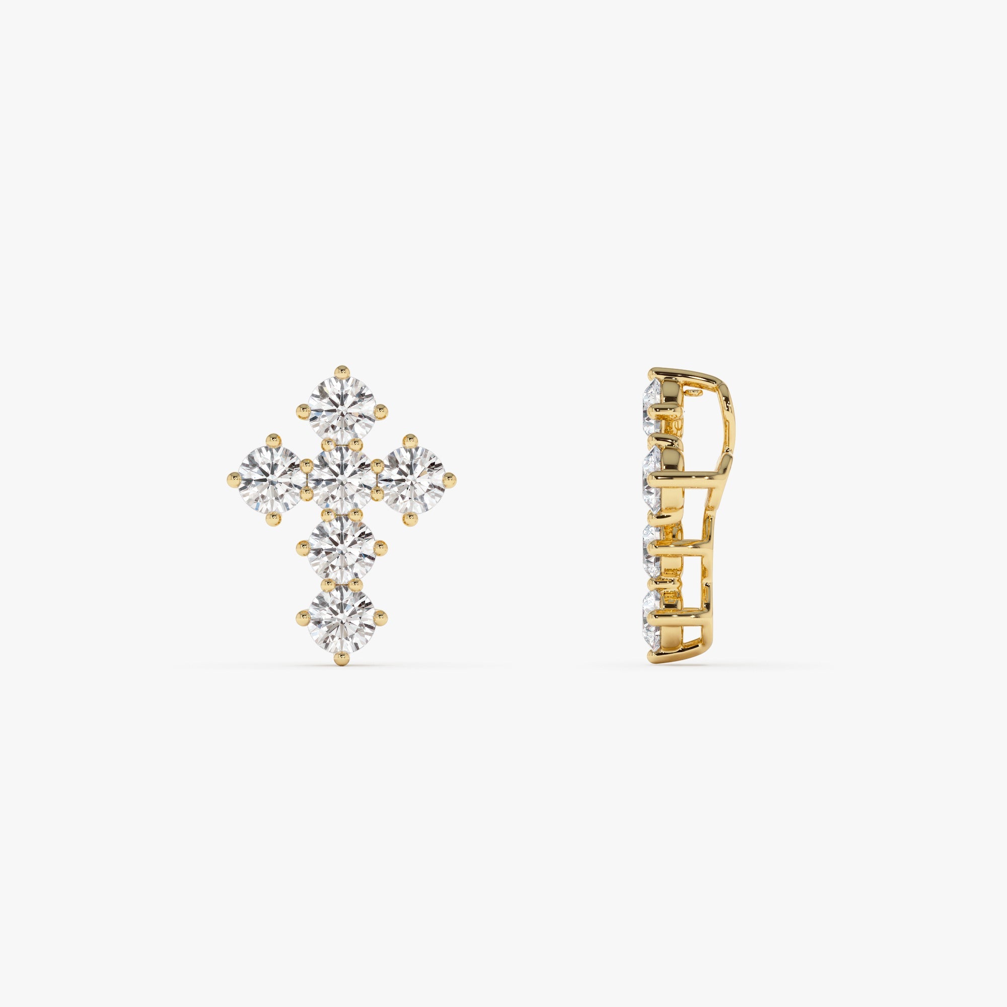 Dainty Round Diamond Cross Necklace