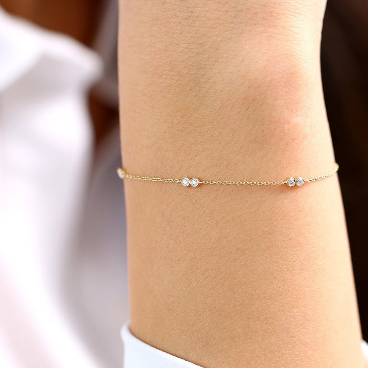 Dainty Six Stone Diamond Bracelet
