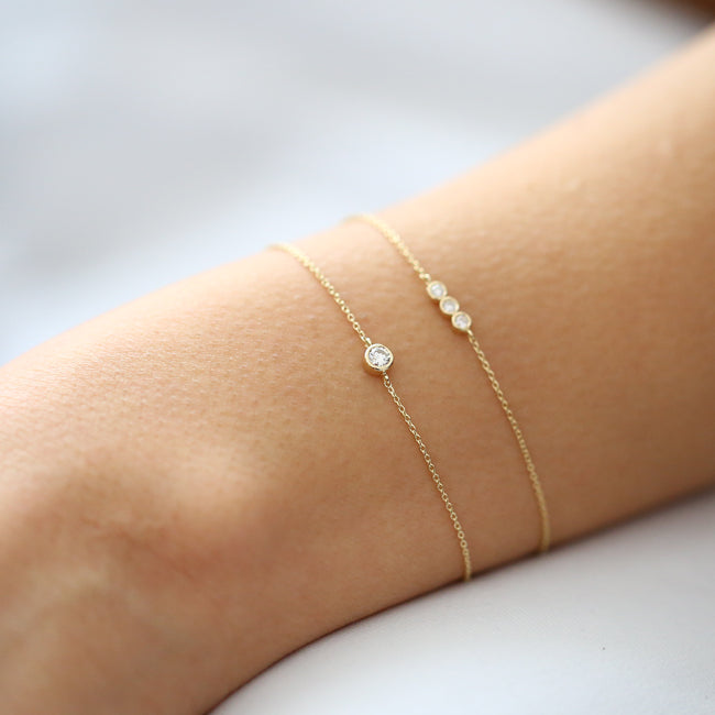 Dainty Solitaire Diamond Bracelet