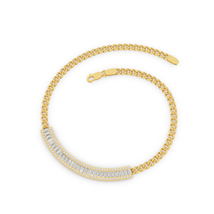 Diamond Bar Curb Link Chain Bracelet