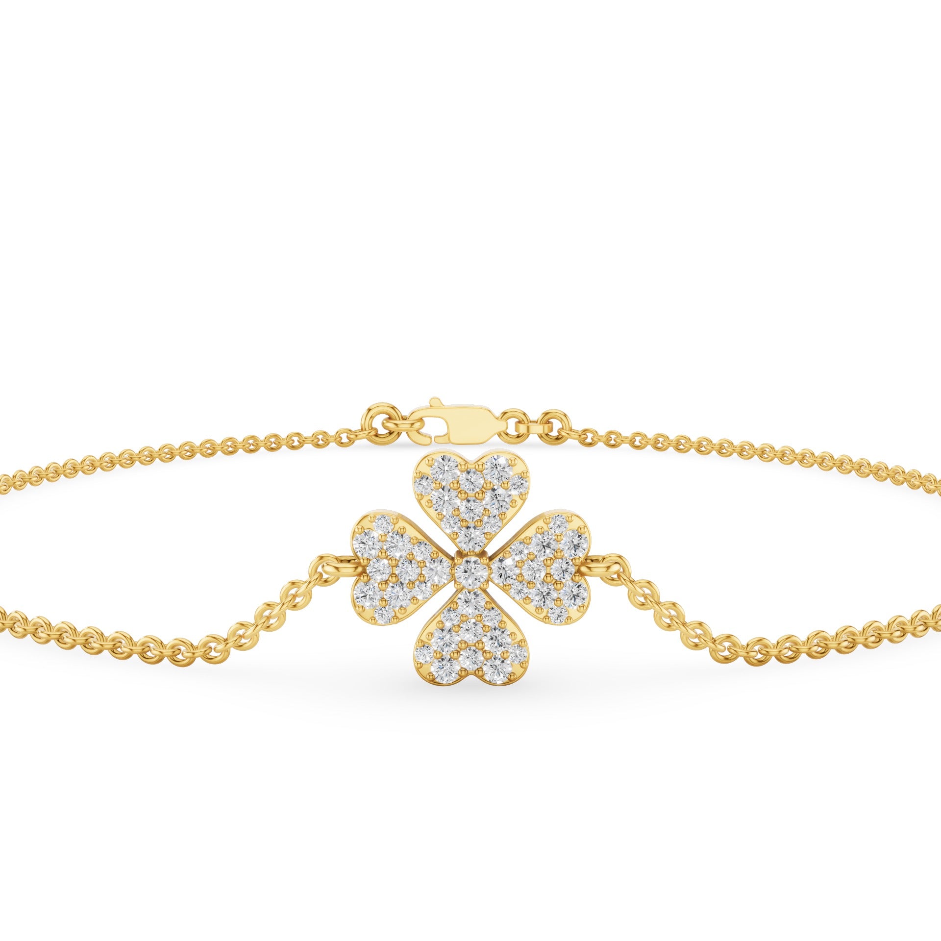 Diamond Clover Charm Bracelet