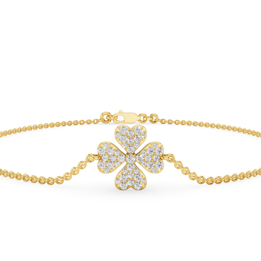 Diamond Clover Charm Bracelet