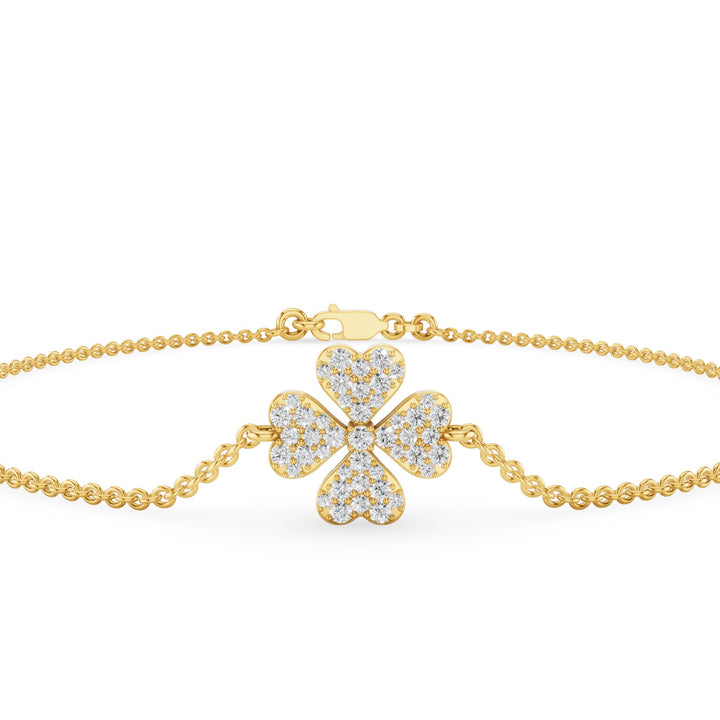 Diamond Clover Charm Bracelet