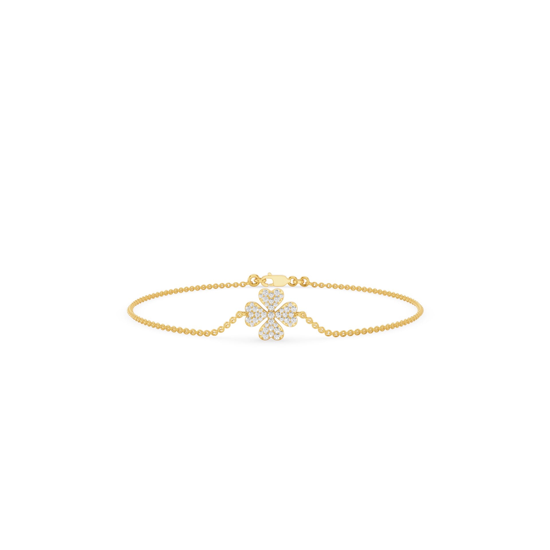 Diamond Clover Charm Bracelet