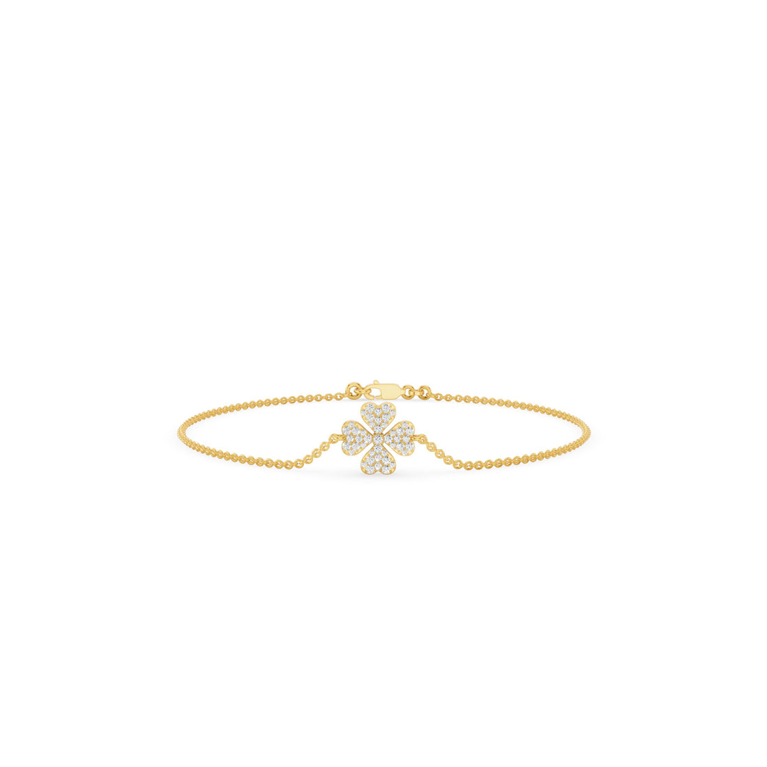 Diamond Clover Charm Bracelet